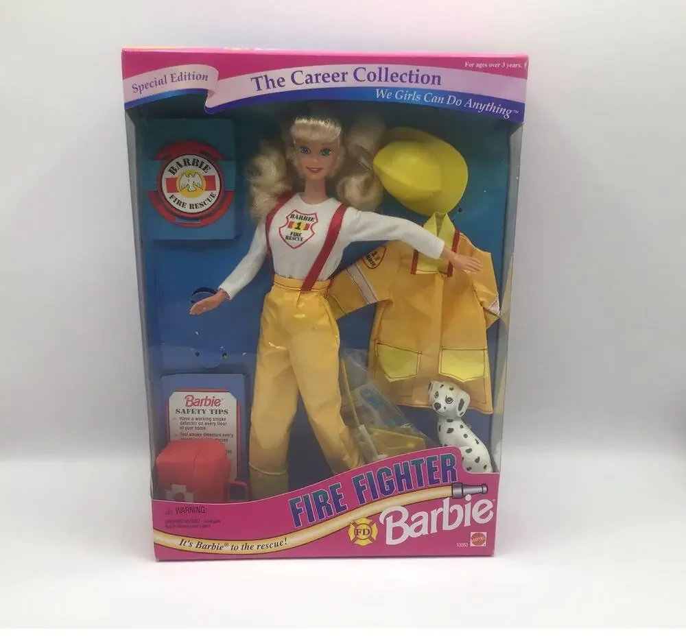 Fire Fighter Barbie Doll 1994 Mattel 13553 Vintage Career Puppy Dalmatian NIB